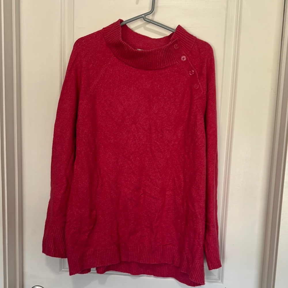 Talbots Pink Button-Detail Sweater